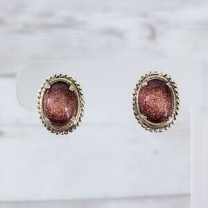Vintage Screw On Earrings Statement Regal Gold Tone & Coppery Tone Center